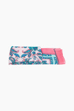 Load image into Gallery viewer, Paisley Print Faux Silk Scarf - Blue/Pink