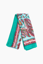 Load image into Gallery viewer, Paisley Print Faux Silk Scarf - Green