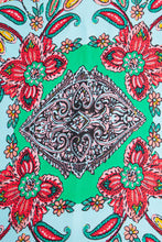 Load image into Gallery viewer, Paisley Print Faux Silk Scarf - Green