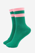 Load image into Gallery viewer, Glitter Socks - Green/Pink