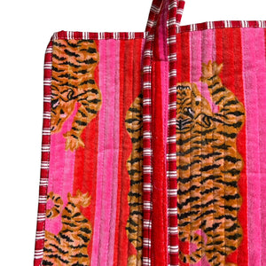 Madagascar Velvet Tote Bag - Pink
