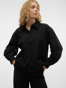 Vero Moda Eya Lace L/S Shirt - Black