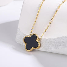 Load image into Gallery viewer, Double Sided Clover Necklace - Black