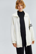 Load image into Gallery viewer, Relaxed Zip Up Sweatshirt - White