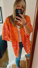 Load image into Gallery viewer, Betsy Open Shirt - Orange Floral