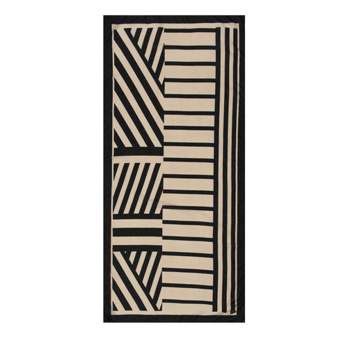 Block Design Scarf - Black / Beige