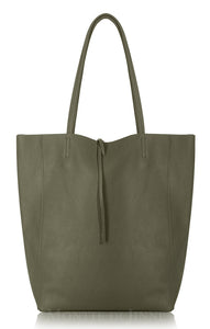 Classica Soft Leather Tote Bag - Olive