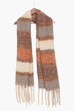 Load image into Gallery viewer, Neutral Colour Block Stripe Scarf - Neutral