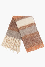 Load image into Gallery viewer, Neutral Colour Block Stripe Scarf - Neutral