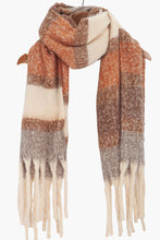 Load image into Gallery viewer, Neutral Colour Block Stripe Scarf - Neutral