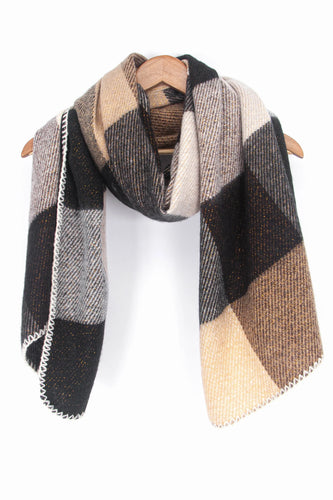 Winter Check Scarf - Black