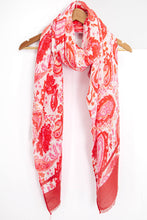 Load image into Gallery viewer, Vintage Paisley Print Scarf - Red