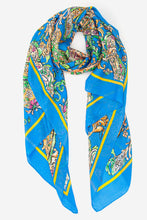 Load image into Gallery viewer, Paisley Print Faux Silk Scarf - Blue