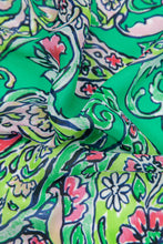 Load image into Gallery viewer, Paisley Print Faux Silk Scarf - Green