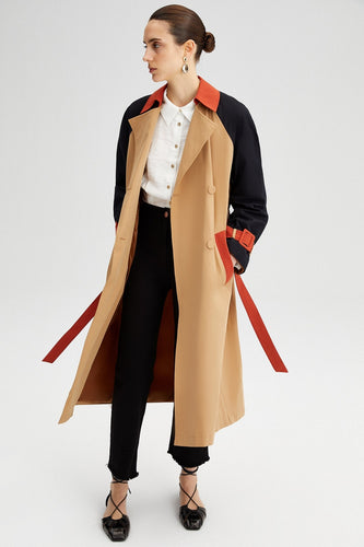 Block Coloured Trench Coat