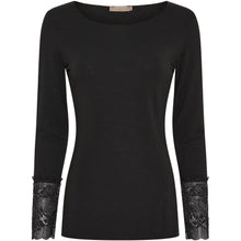 Load image into Gallery viewer, Marta Du Chateau Lace Trim Top - Black