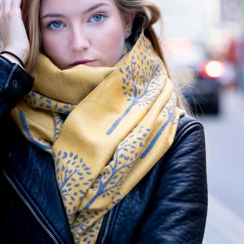 Mulberry Trees Scarf - Mustard