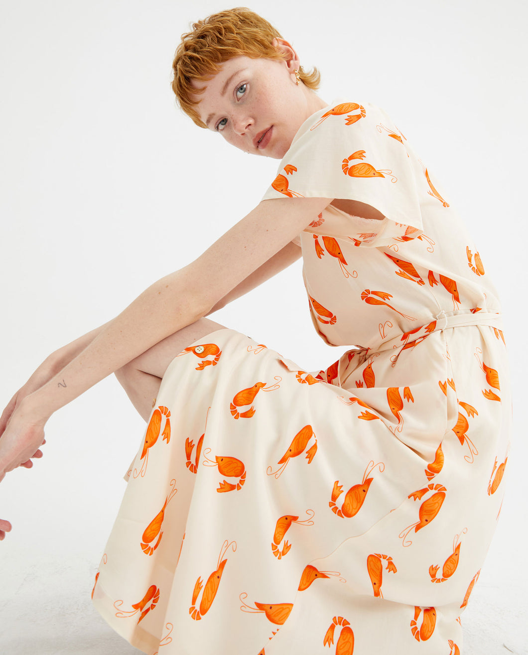 Compania Fantastica Midi Shirt Dress - Shrimp