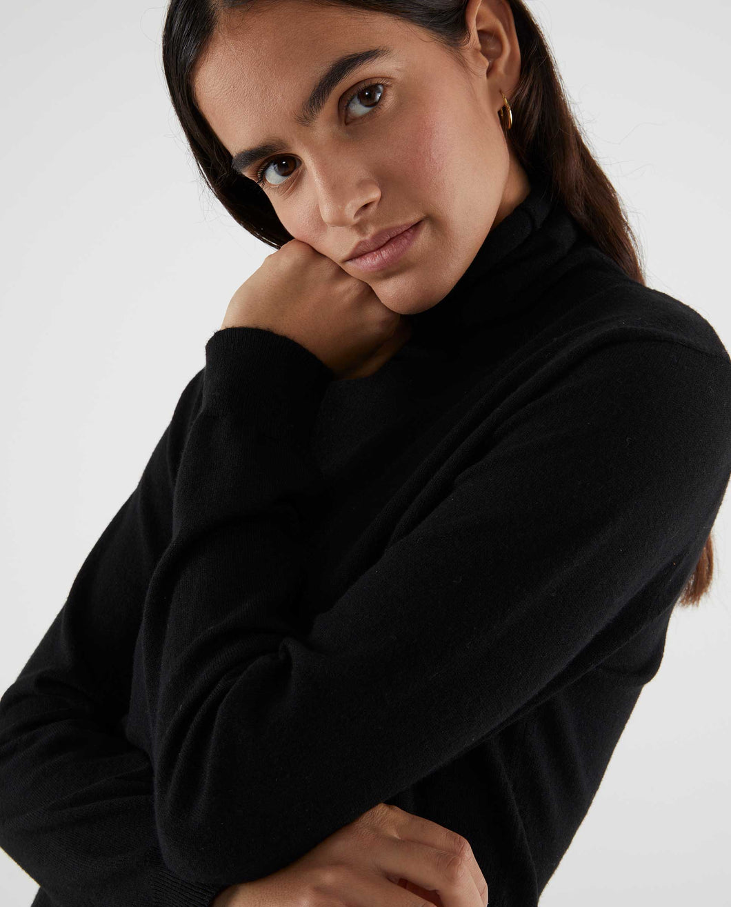 Compania Fantastica Fine Knit Polo Neck - Black