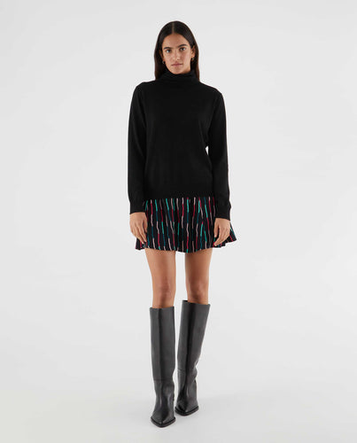 Compania Fantastica Fine Knit Polo Neck - Black