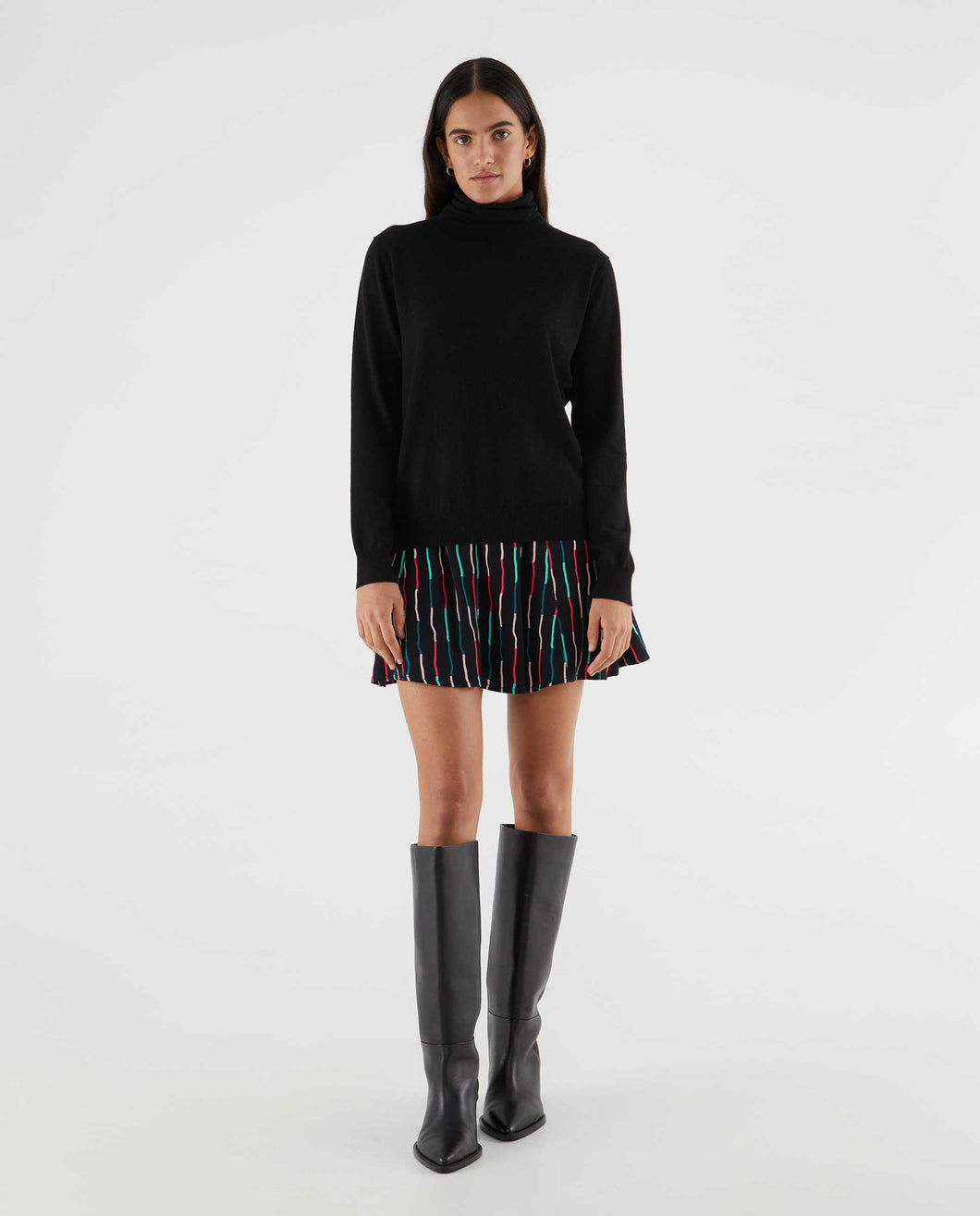 Compania Fantastica Fine Knit Polo Neck - Black