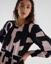 Load image into Gallery viewer, Compania Fantastica Midi Long Block Print Dress - Pink/Black