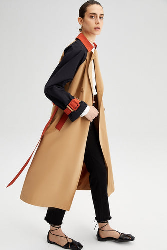 Block Coloured Trench Coat