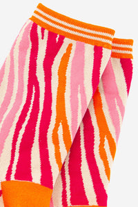 Bamboo Socks - Orange Zebra