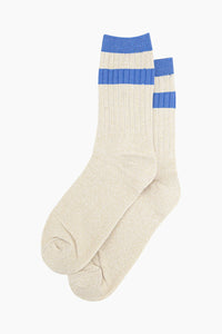 Glitter Socks - Cream / Denim Blue