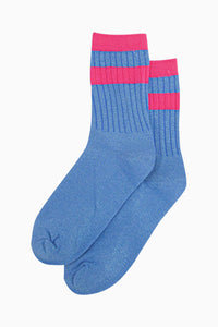 Glitter Socks - Blue/Hot Pink