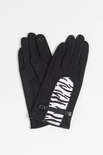 Load image into Gallery viewer, Zebra Print Gloves - Black