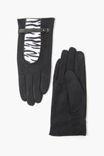 Load image into Gallery viewer, Zebra Print Gloves - Black
