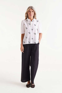 Compania Fantastică Short Sleeve Zebra Shirt - White