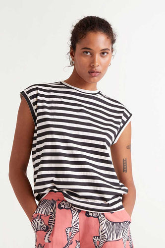 Compania Fantastică Striped T Shirt - Black/White