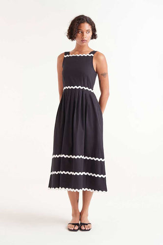 Compania Fantastică Midi Sun Dress - Black