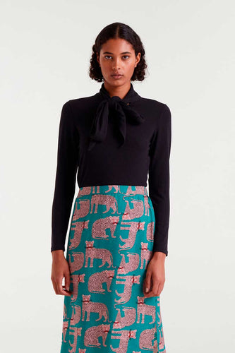 Compania Fantastica Tie Neck Top - Black