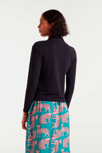 Compania Fantastica Tie Neck Top - Black
