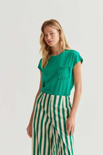 Load image into Gallery viewer, Compania Fantastică Ruffle Pocket T Shirt - Green