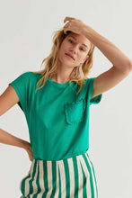 Load image into Gallery viewer, Compania Fantastică Ruffle Pocket T Shirt - Green