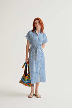 Load image into Gallery viewer, Compania Fantastică Lasagna Blue Print Midi Dress
