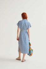 Load image into Gallery viewer, Compania Fantastică Lasagna Blue Print Midi Dress