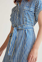 Load image into Gallery viewer, Compania Fantastică Lasagna Blue Print Midi Dress