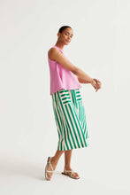 Load image into Gallery viewer, Compania Fantastică Striped Skirt - Green