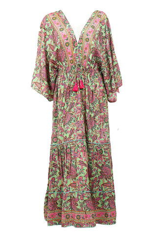 Kaftan Dress - Green Lotus