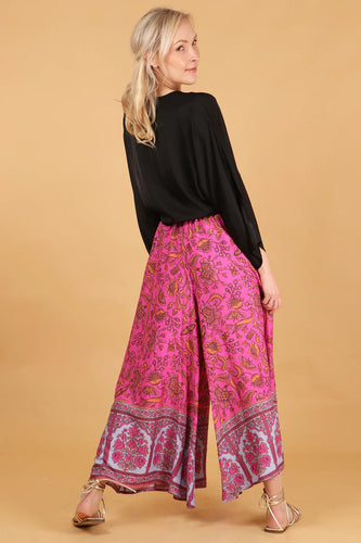 Wide Leg Palazzo Pants - Pink