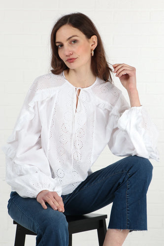 Broderie Anglaise Blouse - White