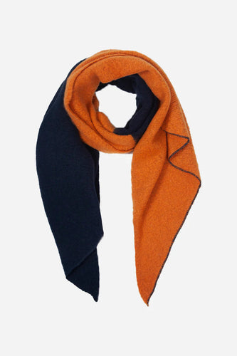 Colour Block Scarf - Navy / Orange