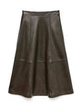 Load image into Gallery viewer, Vero Moda Olive PU Maxi Skirt - Dark Brown