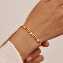 Load image into Gallery viewer, Cubic Zirconia Oval Link Chain Bracelet