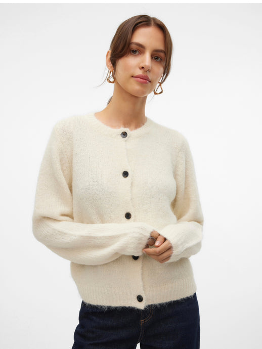 Vero Moda Novah O Neck Button Cardi - Birch